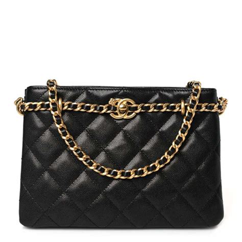 chanel shopping bag caviar|CHANEL Caviar Quilted Camellia Small Shopping Bag Black .